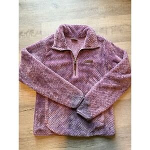 Columbia Purple Fuzzy Fleece Quarter Zip Pullover Sweatshirt Women's Size M
